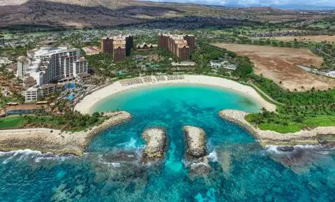 Ko Olina lagoons and coastline from the air