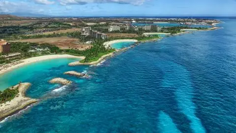 Ko Olina lagoons and coastline from the air