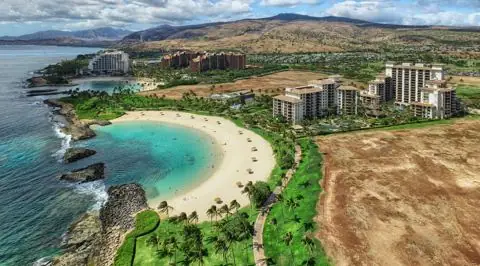 Ko Olina lagoons and coastline from the air